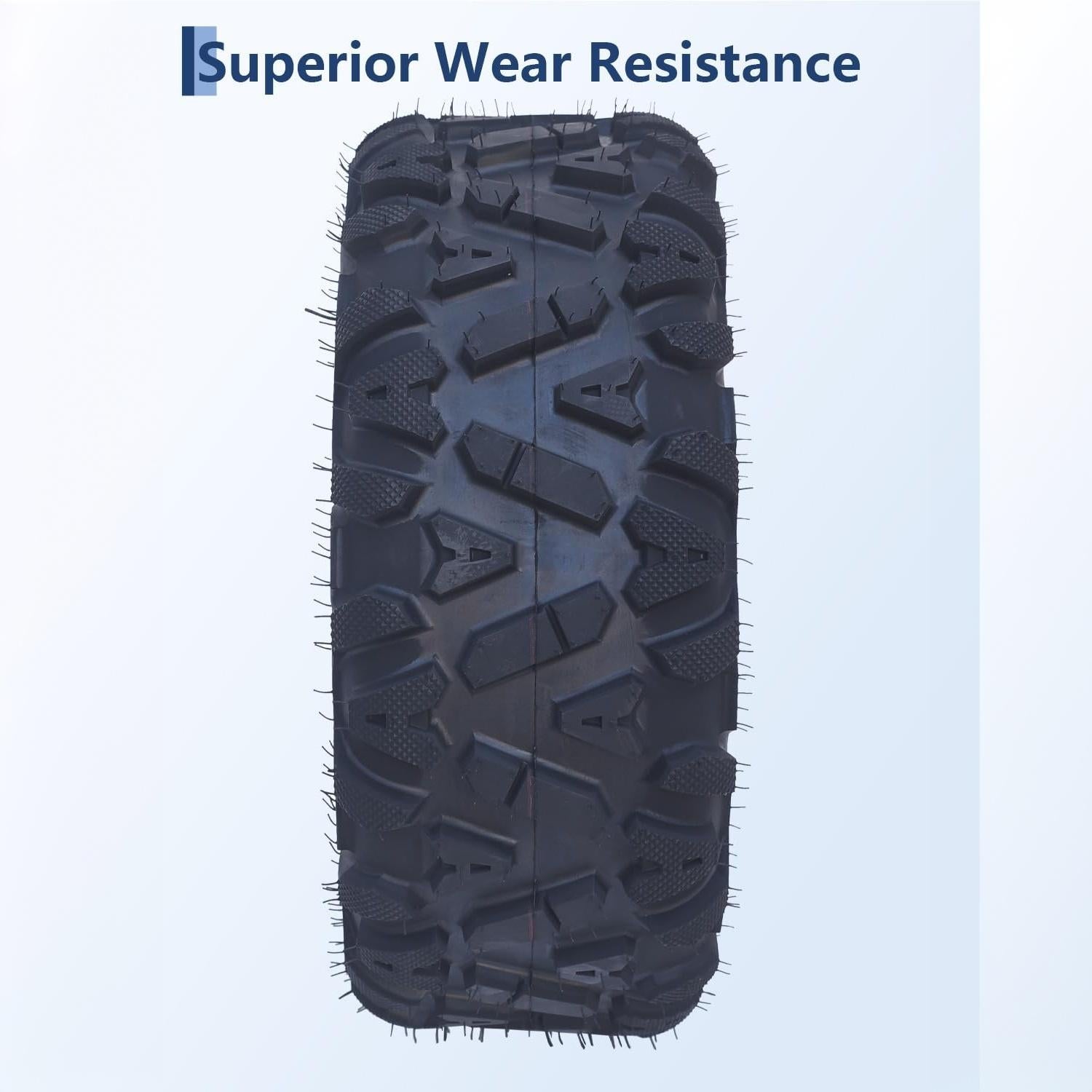 Garvee Heavy-Duty All-Terrain ATV/UTV Tire Set - 2-Pack 25x10-12, 6 Ply Tubeless, 420 lbs Load, Puncture Resistant, Deep Step for Mud/Sand/Trail - AT25X10-12-6PR TL LANCER (New)
