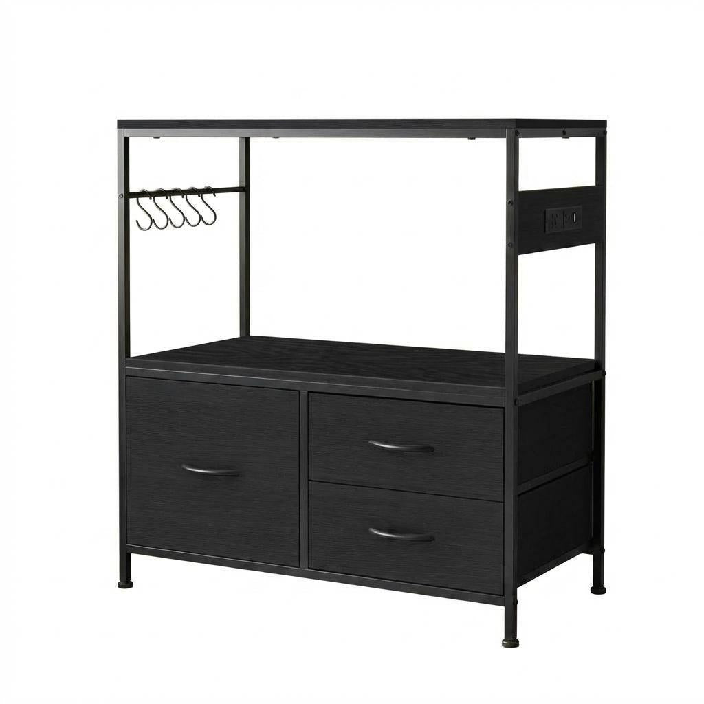 Garvee 20-29 Gallon Fish Tank Stand, Metal Double Aquarium Stand with Cabinet, Heavy Duty Reptile Terrarium Stand for Home Office Fish Tank Shelf, 330LBS Capacity, Black