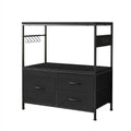 Garvee 20-29 Gallon Fish Tank Stand, Metal Double Aquarium Stand with Cabinet, Heavy Duty Reptile Terrarium Stand for Home Office Fish Tank Shelf, 330LBS Capacity, Black