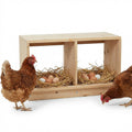 Garvee Heavy Duty Wooden Chicken Nesting Box – Easy Assembly, Durable Single Layer Design, Two Compartments for Hens and Ducks – Ideal for Poultry Farms and Backyard Coops, 2-Compartment Single Layer