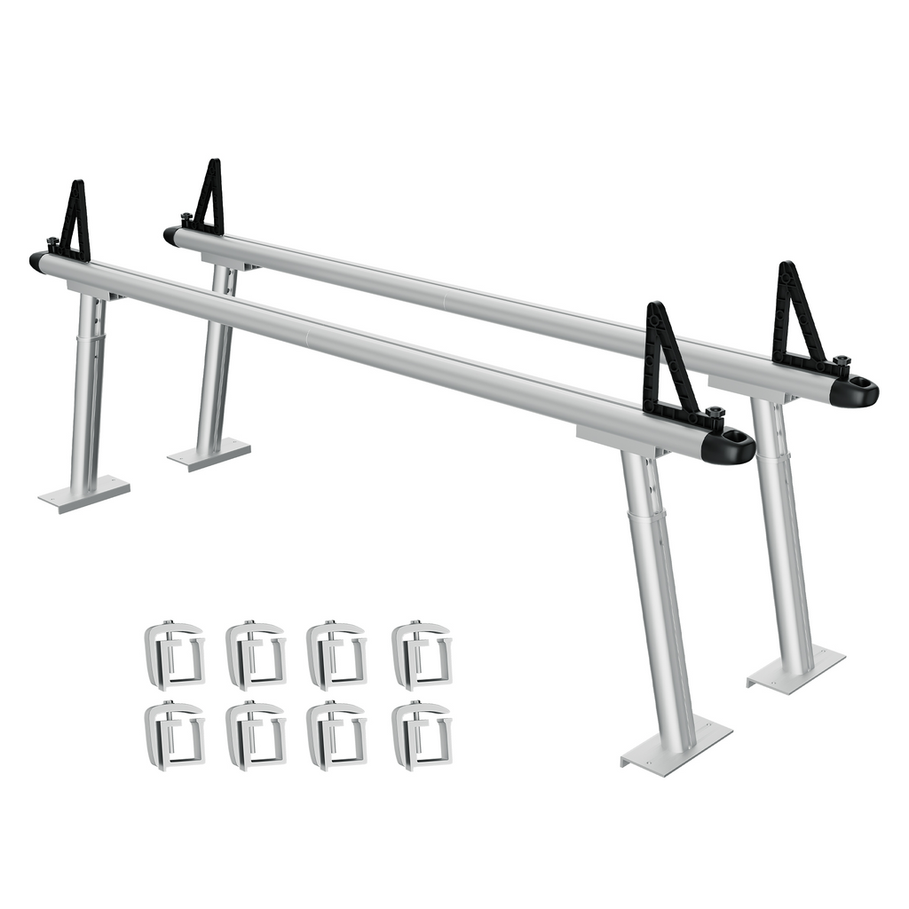 Garvee Truck Rack, 71" Aluminum Ladder Rack for Truck, 800lbs Capacity With 8 Non-Drilling C-Clamps, Heavy Duty Truck Bed Rack Two-Bar Set
