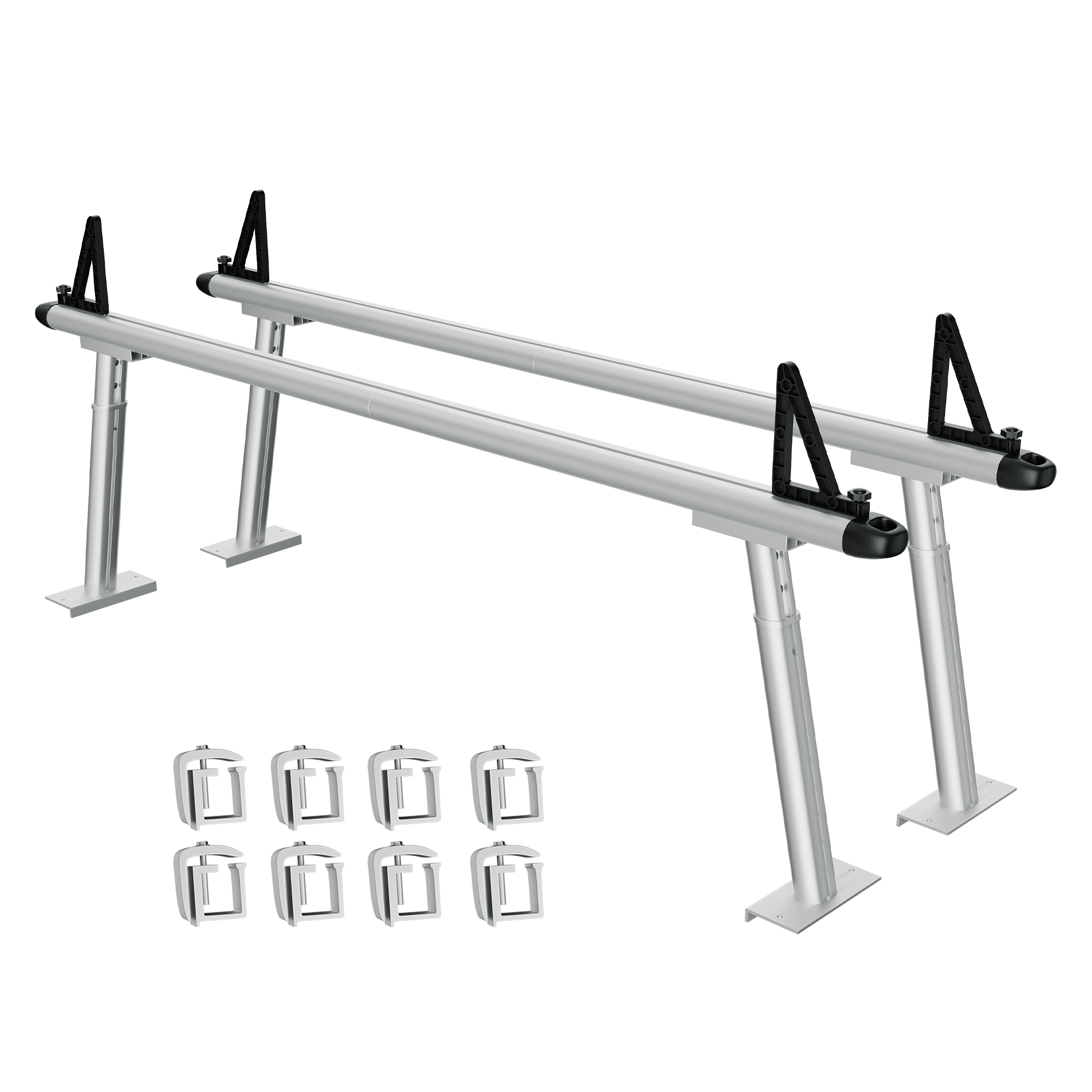 Garvee Truck Rack, 71" Aluminum Ladder Rack for Truck, 800lbs Capacity With 8 Non-Drilling C-Clamps, Heavy Duty Truck Bed Rack Two-Bar Set