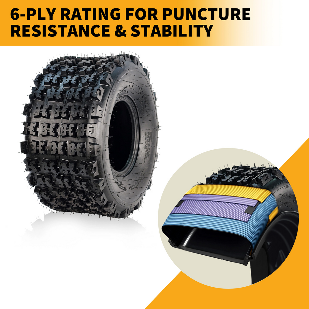 Garvee 20x11x9 ATV Tires 2 Pack Tubeless All Terrain for Trail Desert Mud Dirt Street Sand 6PR Black