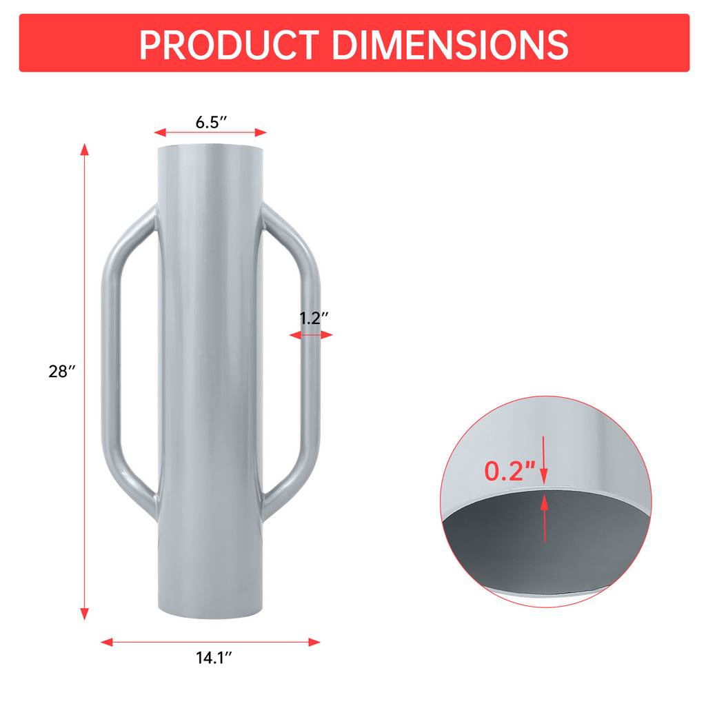 Garvee 37 Lbs Fence Post Driver Heavy Duty Steel Handles Durable Multipurpose T-Post Pounder for Fence Installation Outdoor Use