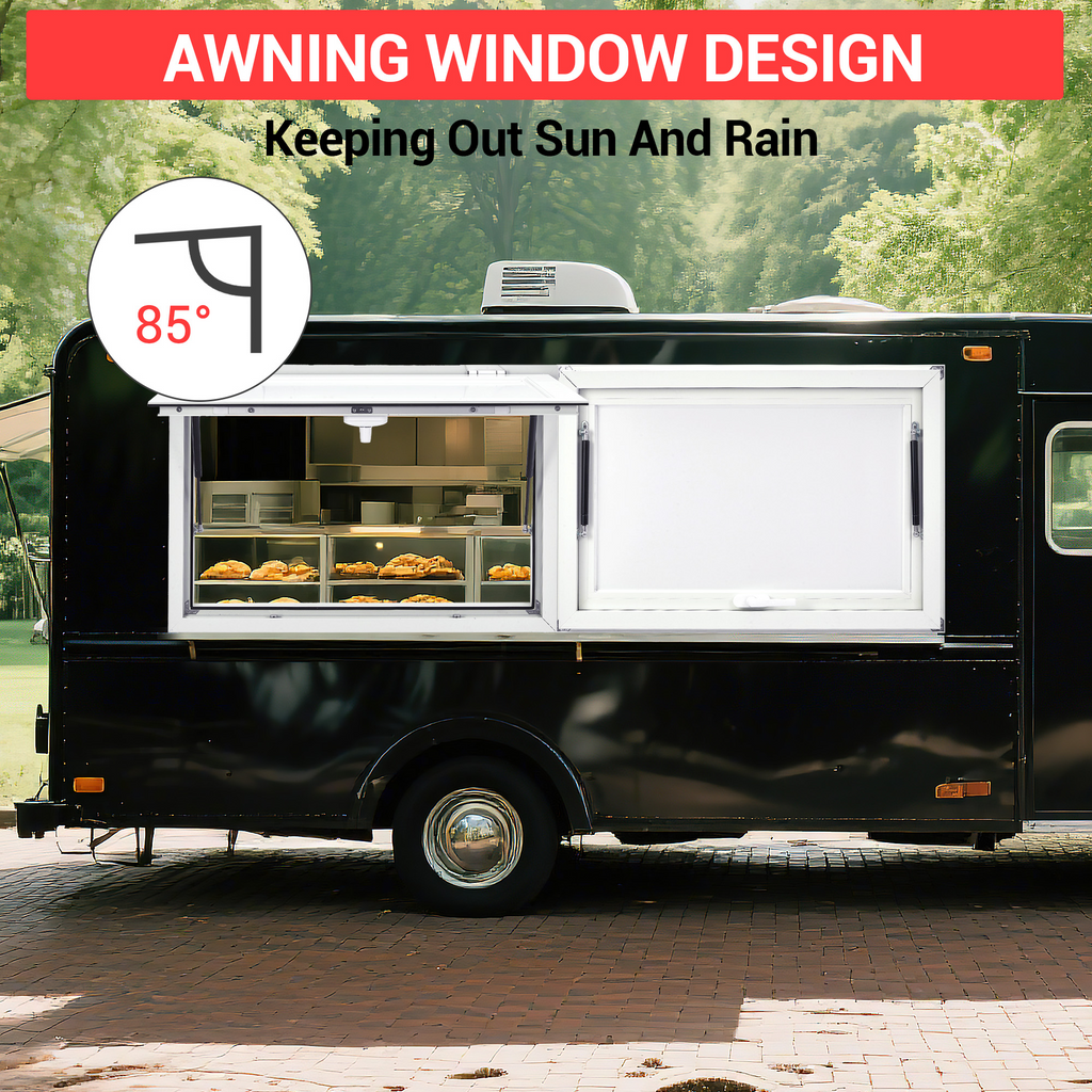 Garvee 48x36 Inch Concession Window Aluminum Alloy Food Truck Window With Door Handle For BBQ Trailer Mobile Catering