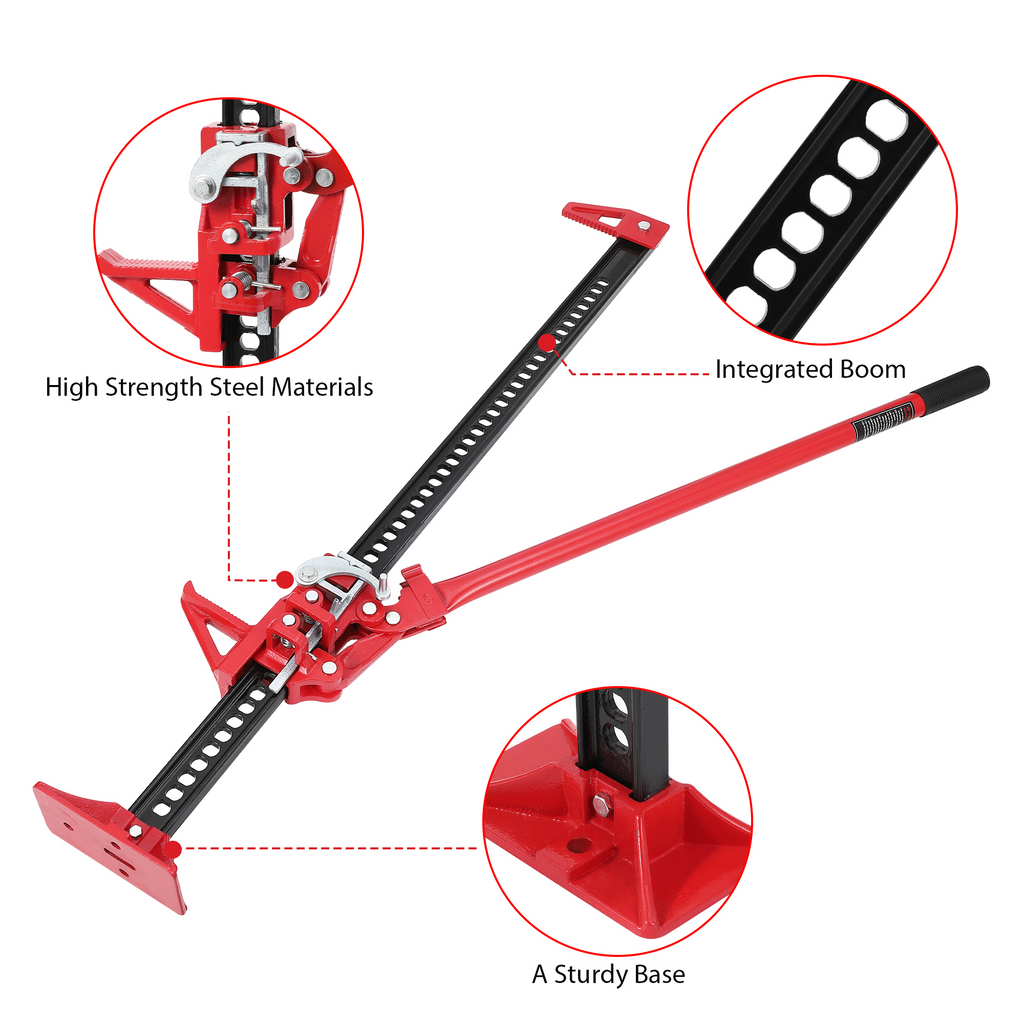 Garvee 3 Ton Capacity Car Jack - 33" Ratchet Off-Road Farm Jack, Pointed Head, Heavy-Duty Steel, Rust-Resistant Coating