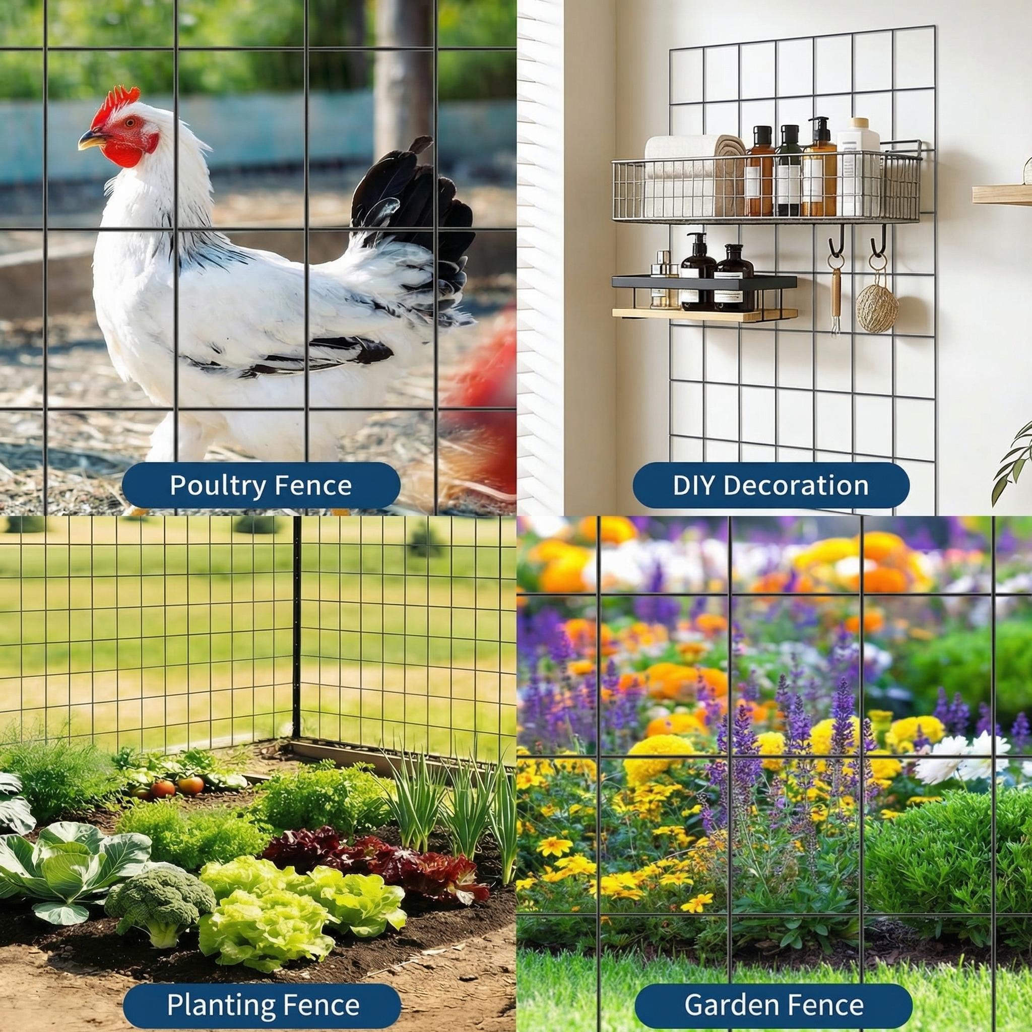 Garvee Wire Fence,24 Inch x 30 Foot,2x3 Inch 16GA,Garden Border Fencing Roll Vinyl Coating Metal Wire Mesh for Yard Vegetable Plant Protection Poultry Netting