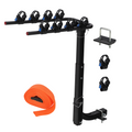 Garvee 4-Bike Rack Hitch Mount - Heavy-Duty Steel Frame Folding Bicycle Carrier with Anti-Sway Stabilizer, Fits 2" Hitch Receiver, 70 lbs Capacity, Easy Assembly for SUV, Car, Truck, and RV