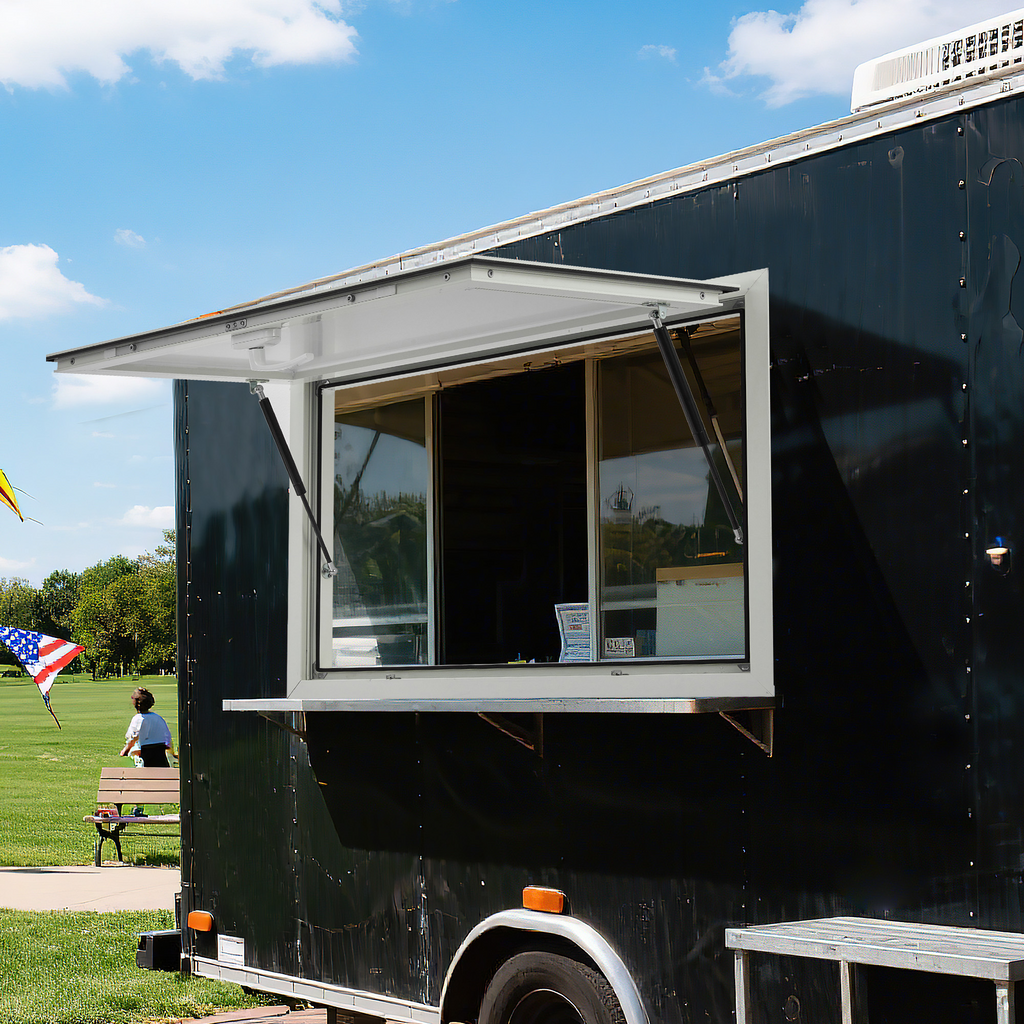 Garvee 48x36 Inch Concession Window Aluminum Alloy Food Truck Window With Door Handle For BBQ Trailer Mobile Catering