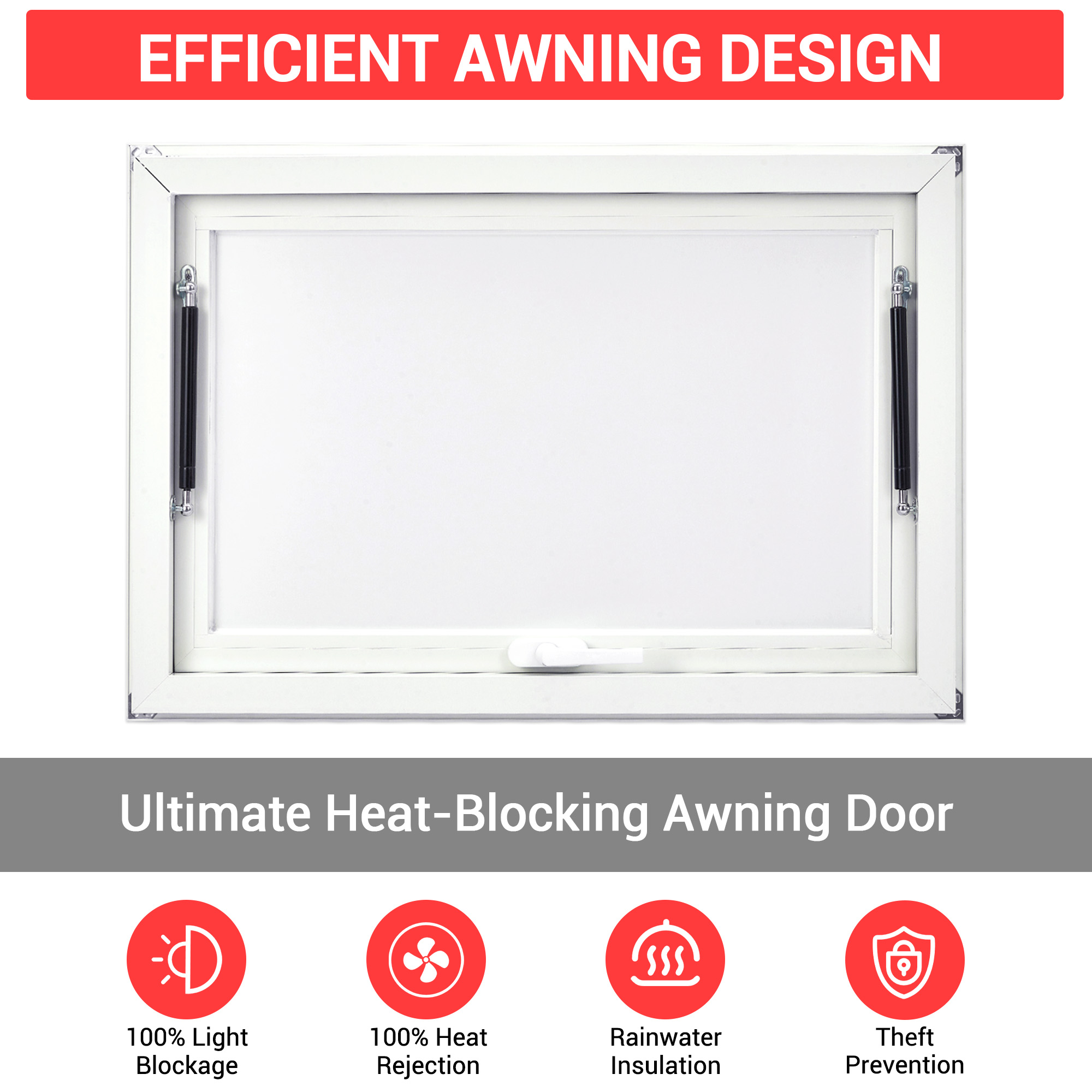 Garvee 48x36 Inch Concession Window Aluminum Alloy Food Truck Window With Door Handle For BBQ Trailer Mobile Catering