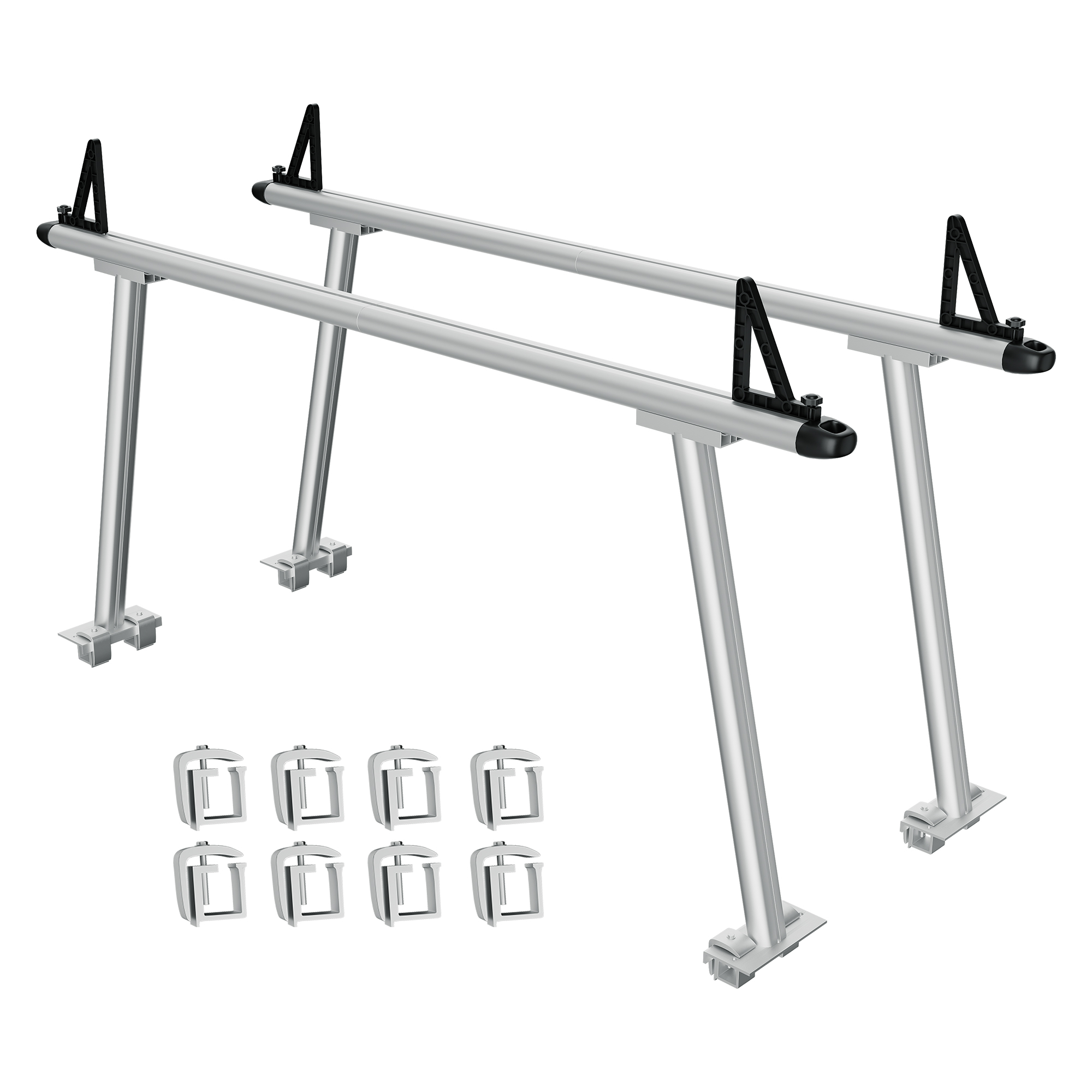 Garvee Truck Rack, 71" Aluminum Ladder Rack for Truck, 800lbs Capacity With 8 Non-Drilling C-Clamps, Heavy Duty Truck Bed Rack Two-Bar Set