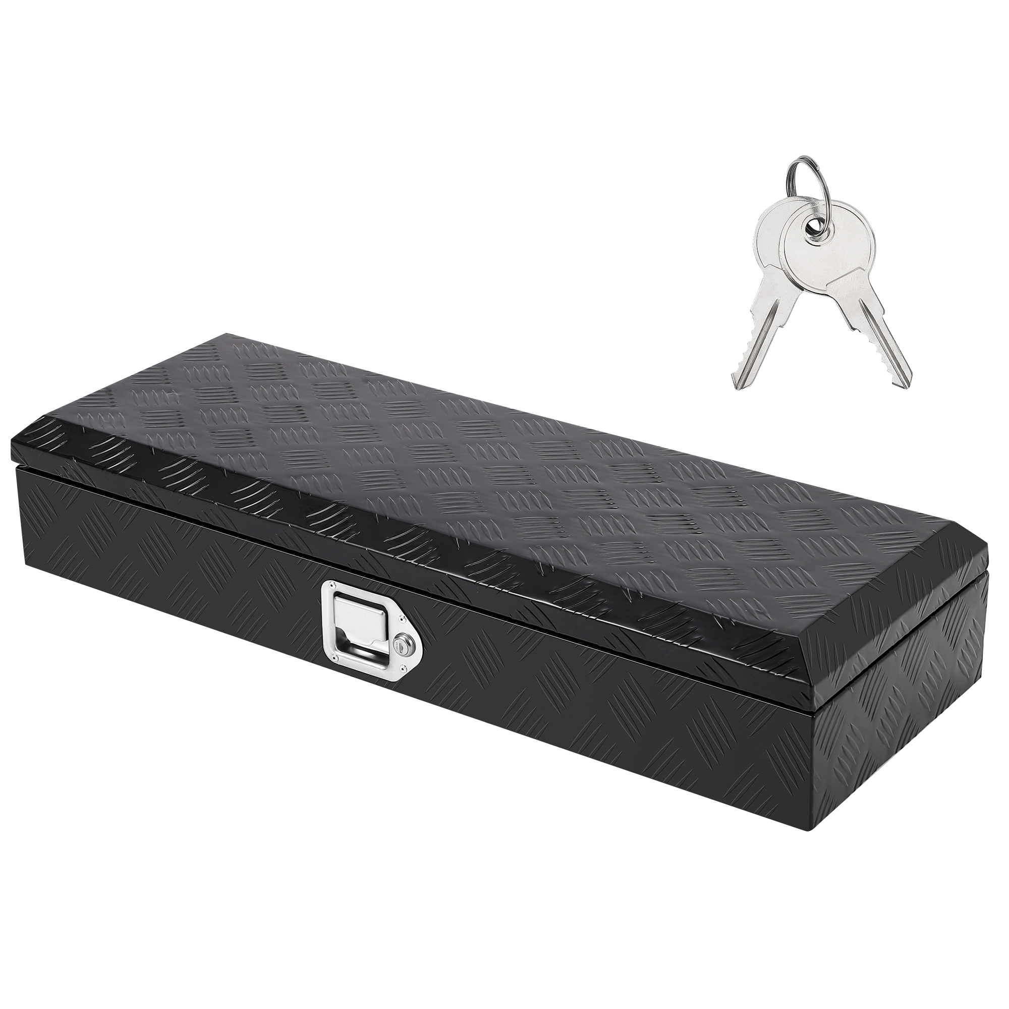 Garvee Heavy Duty Aluminum Truck Bed Tool Box 34.5x12.75x6.4 Inch, Lockable Trailer Toolbox, Durable Black