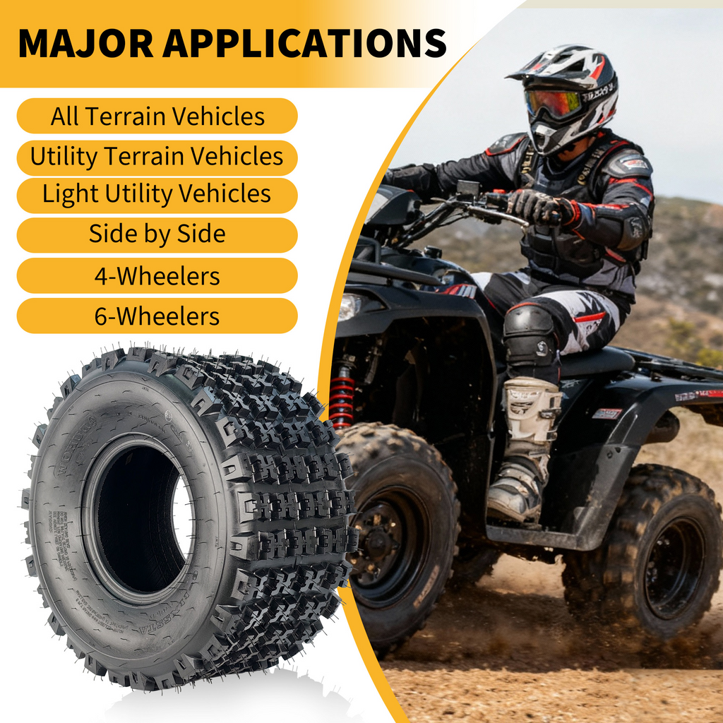 Garvee 20x11x9 ATV Tires 2 Pack Tubeless All Terrain for Trail Desert Mud Dirt Street Sand 6PR Black