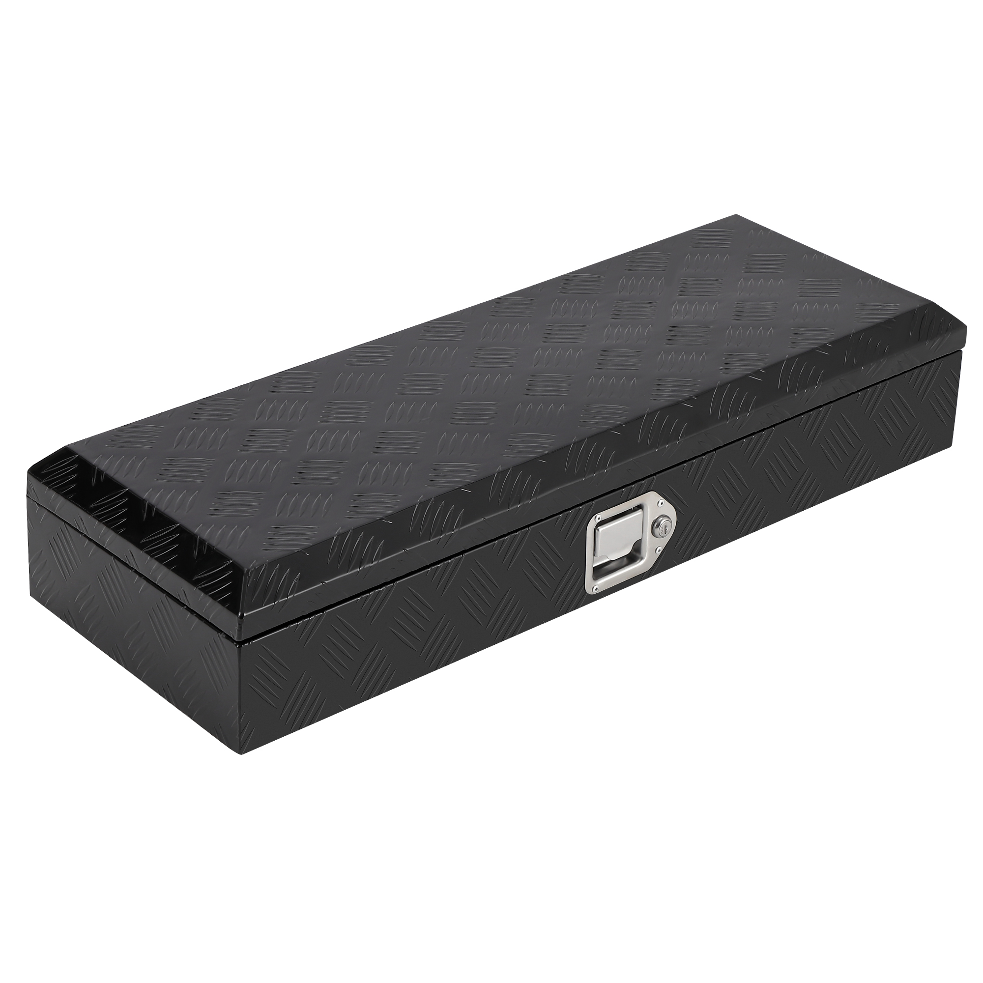 Garvee Heavy Duty Aluminum Truck Bed Tool Box 34.5x12.75x6.4 Inch, Lockable Trailer Toolbox, Durable Black