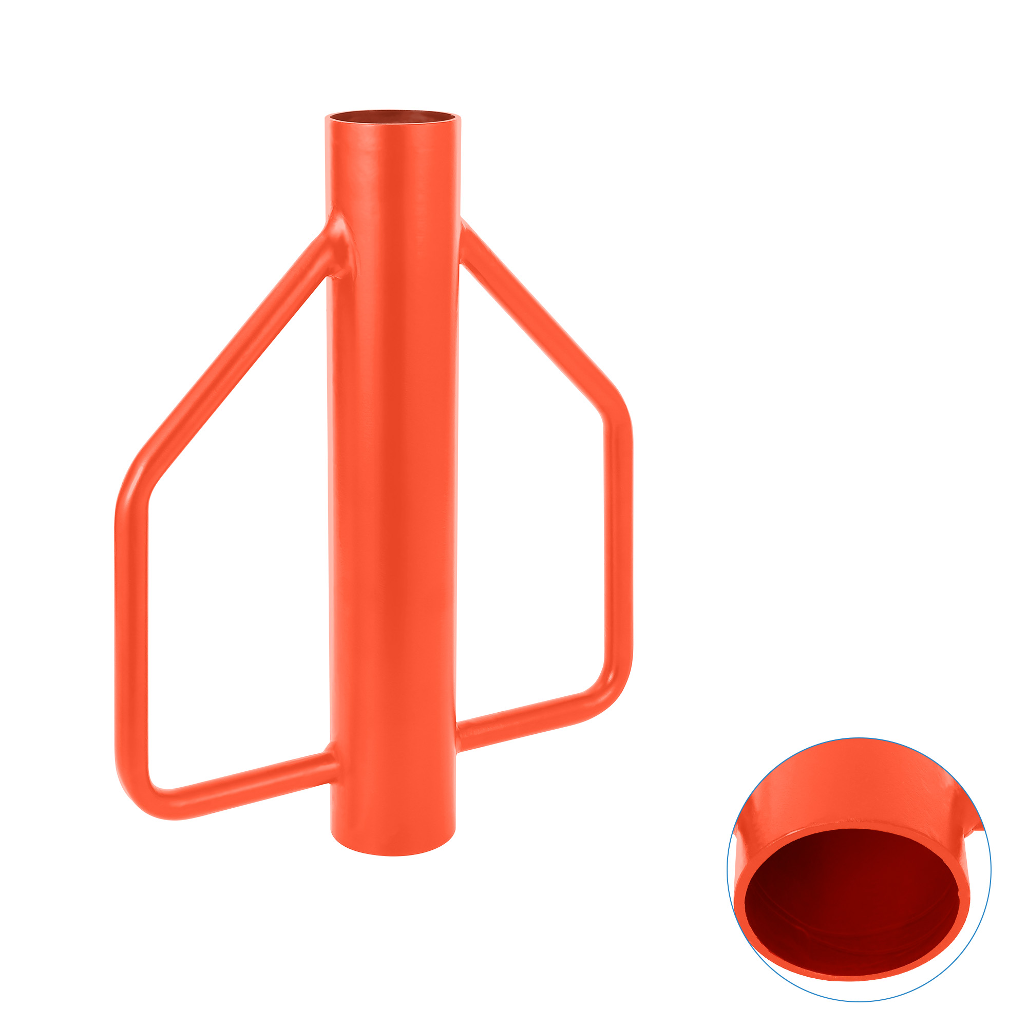 Garvee 18 Lbs Fence Post Driver Heavy-Duty Steel Handles Comfortable Grip Multi-Use for Fence and Sign Installation Orange